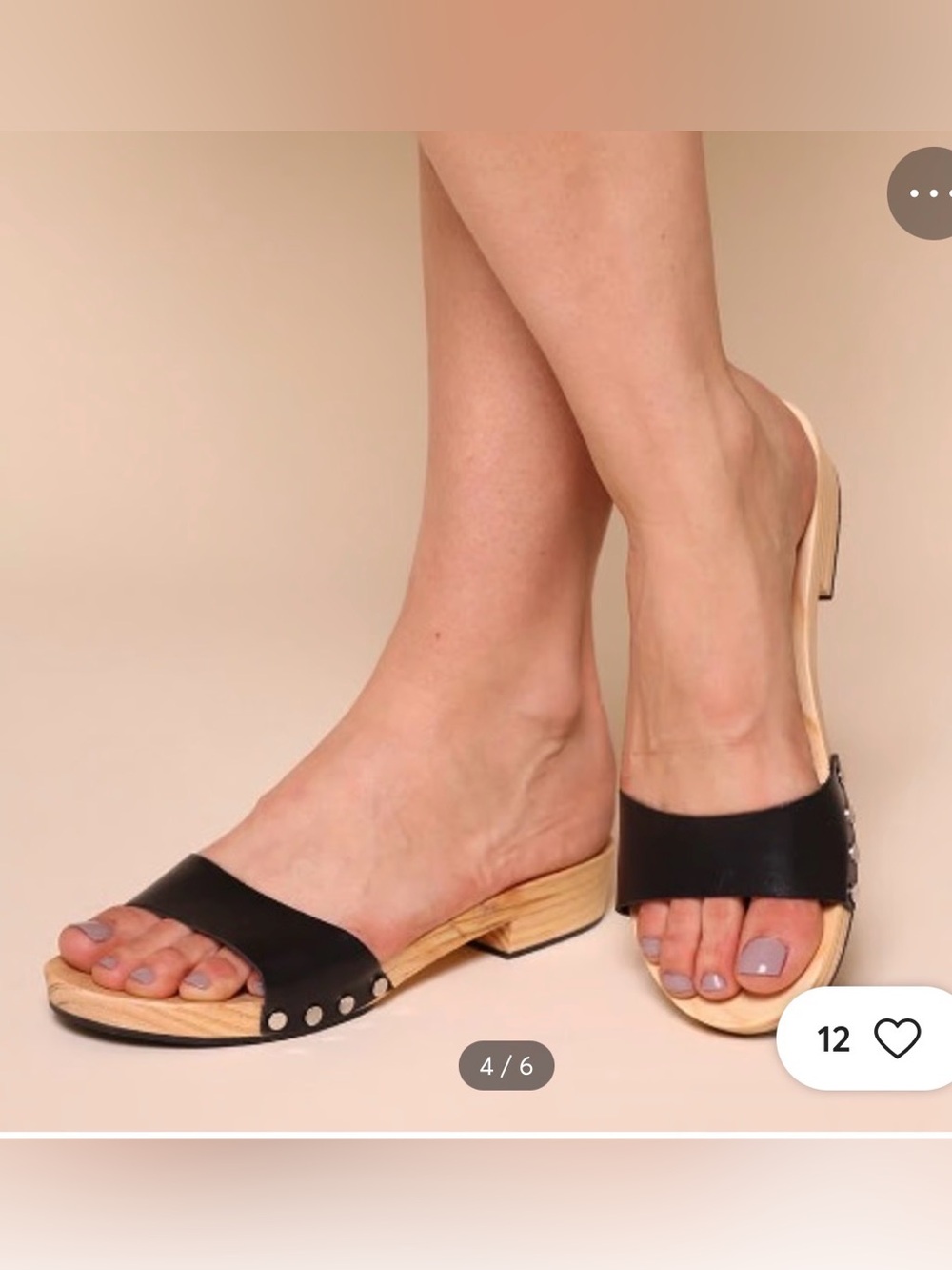 Intentionally Blank “Coffee” Wood Clog Sandal - Black